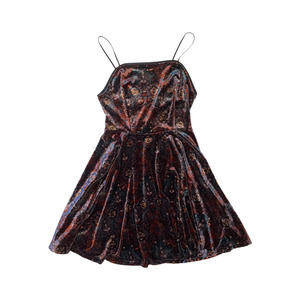 Ecote Jewel-Toned Velvet Strappy Dress